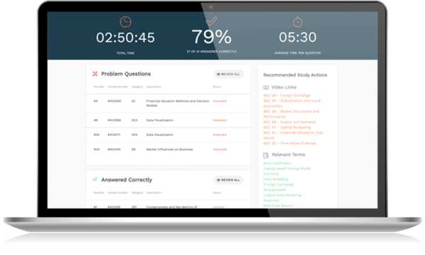 exam review software on laptop