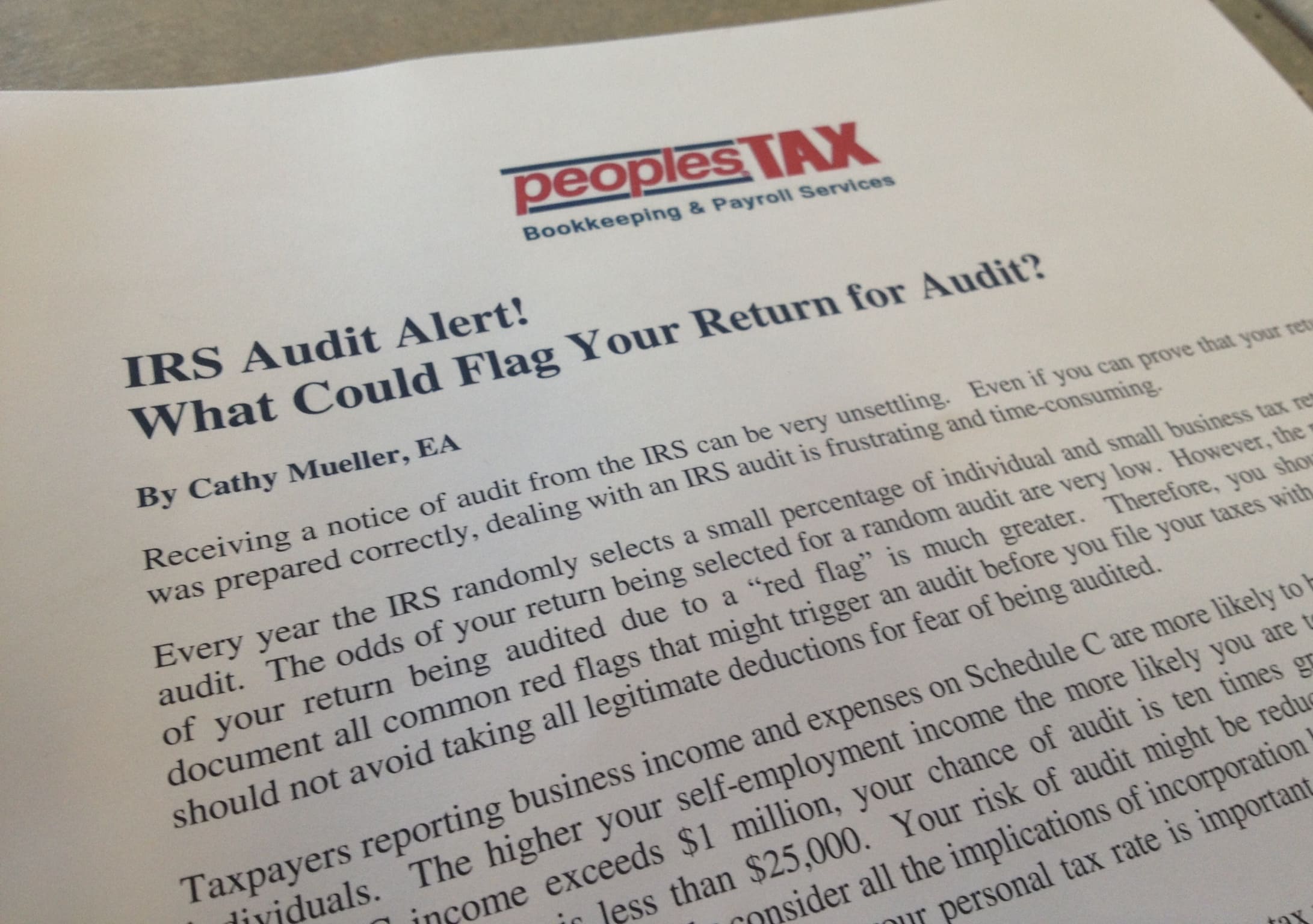 IRS Audit Alert